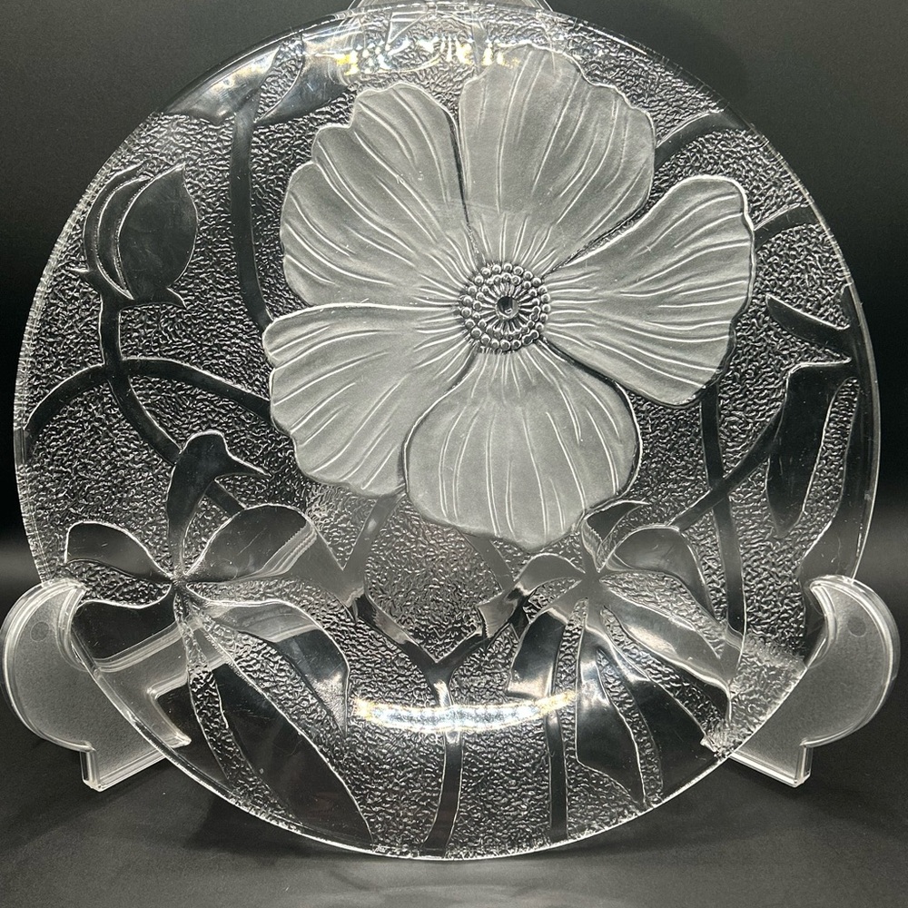 KIG Indonesia Clear Glass Flower Glass Plate